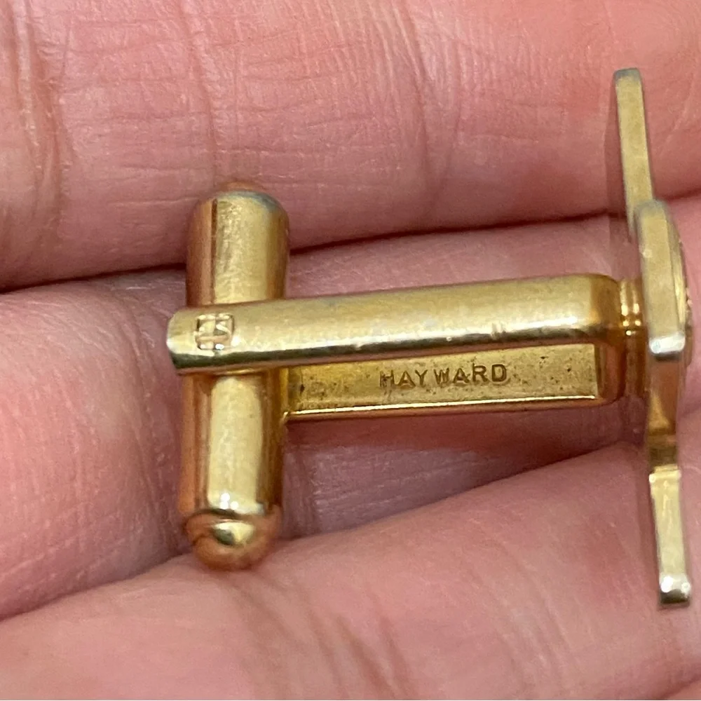 Vintage HAYWARD USA Lions Club International Gold-tone Cufflinks